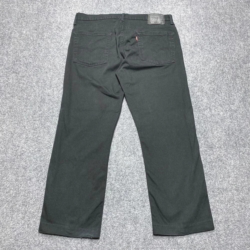 Levi's 513 Jeans‎ Mens 36x27 Black Slim Straight Leg Stretch Denim Casual